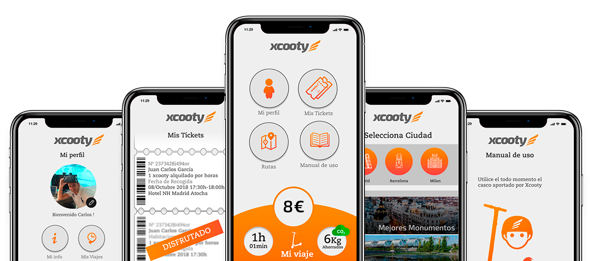 Screenshots de la App de Xcooty